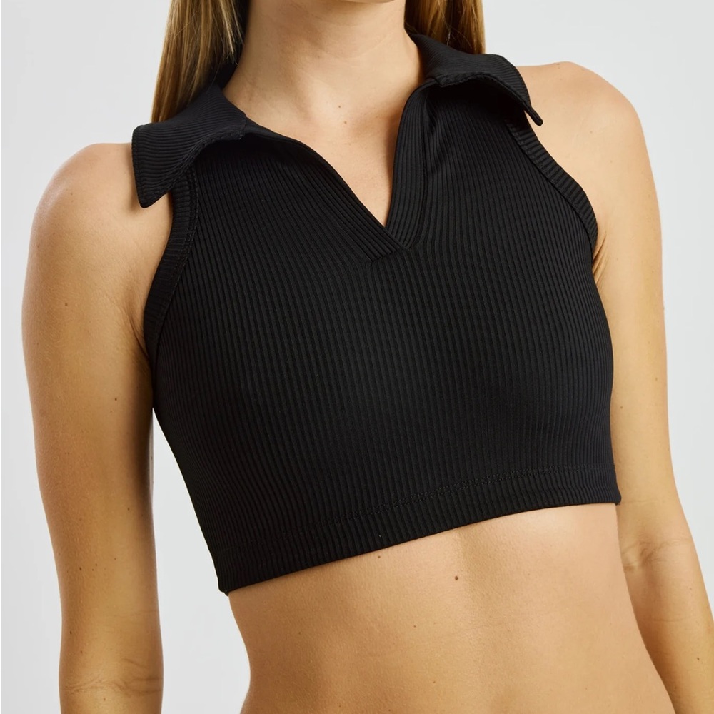 Year of Ours Black Ribbed Sleeveless Top